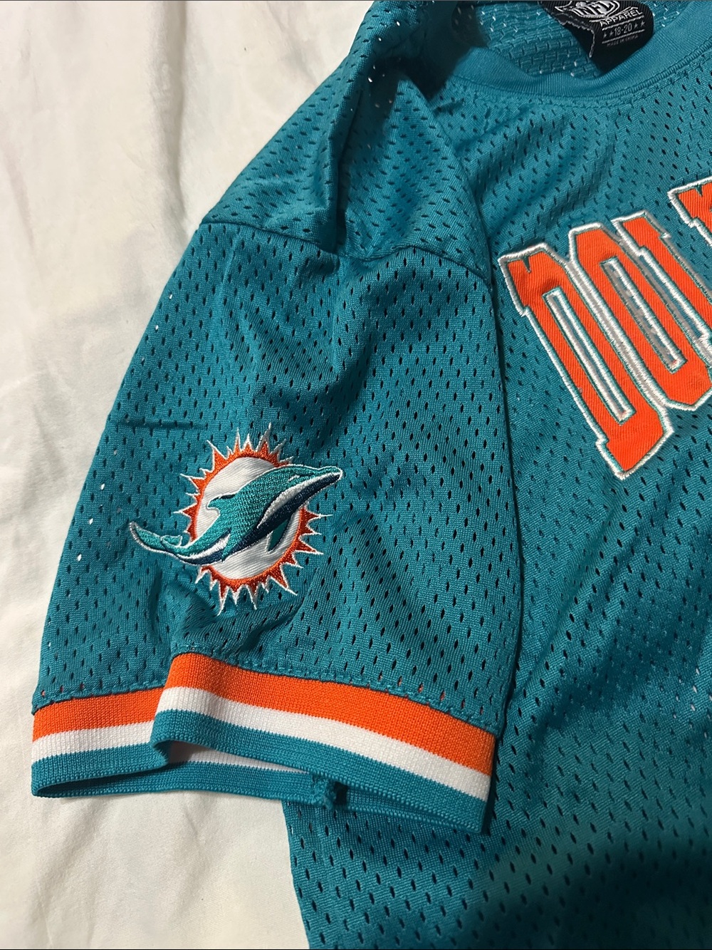 NFL Miami Dolphins Teal and Orange Team Jersey Tee - Picture 6 of 8